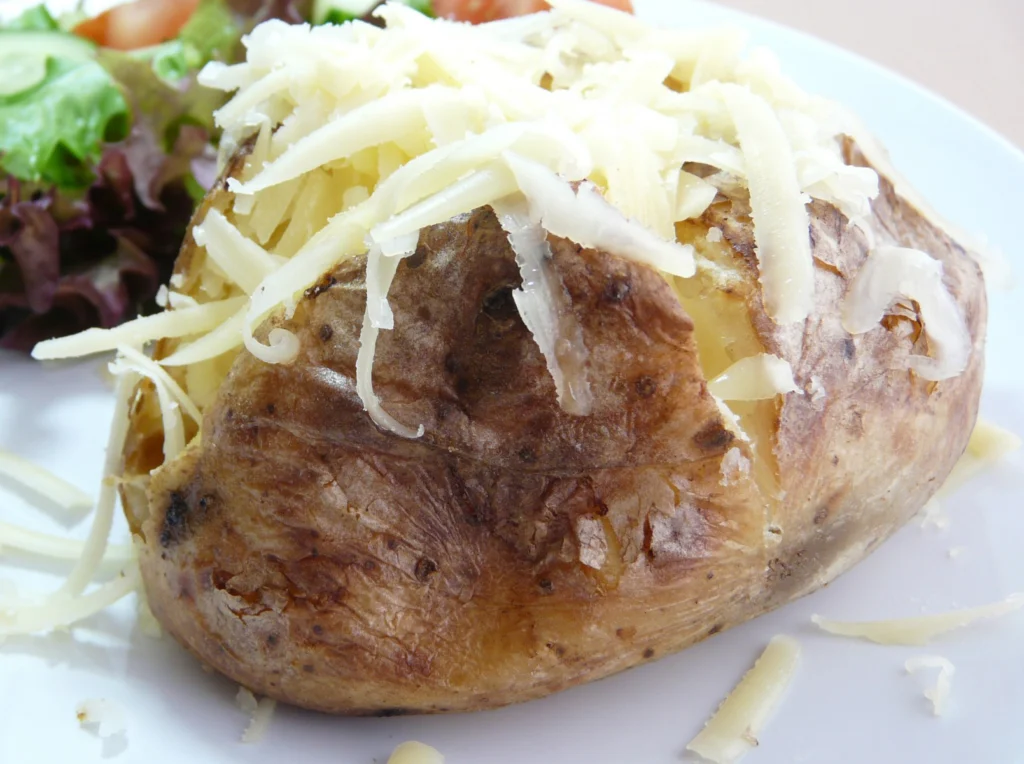 The potato, a common carbohydrate.